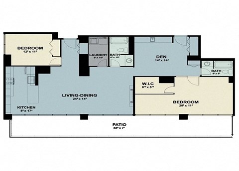 a floor plan of a bedroom floor plan with bedrooms and a living room